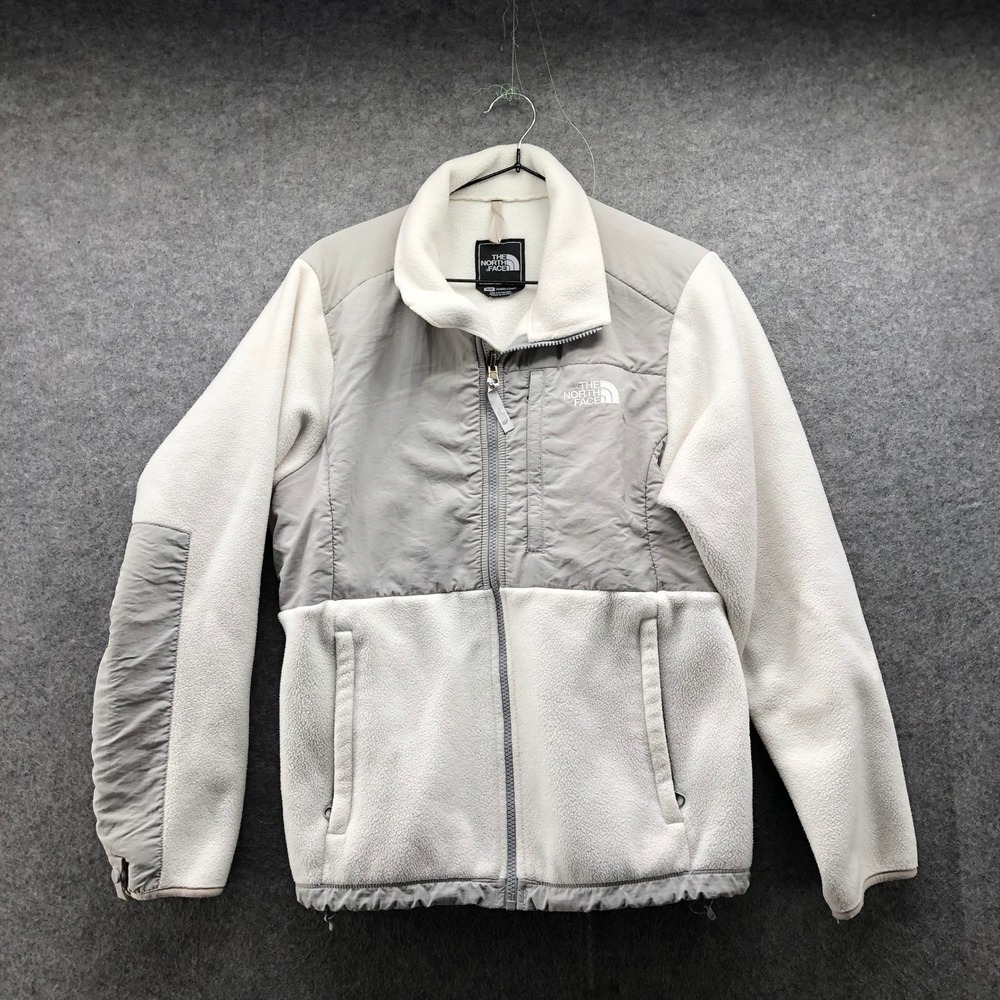 The North Face Denali Fleece Jacket Womens M White Grey Colorblock Full Zip Y2K